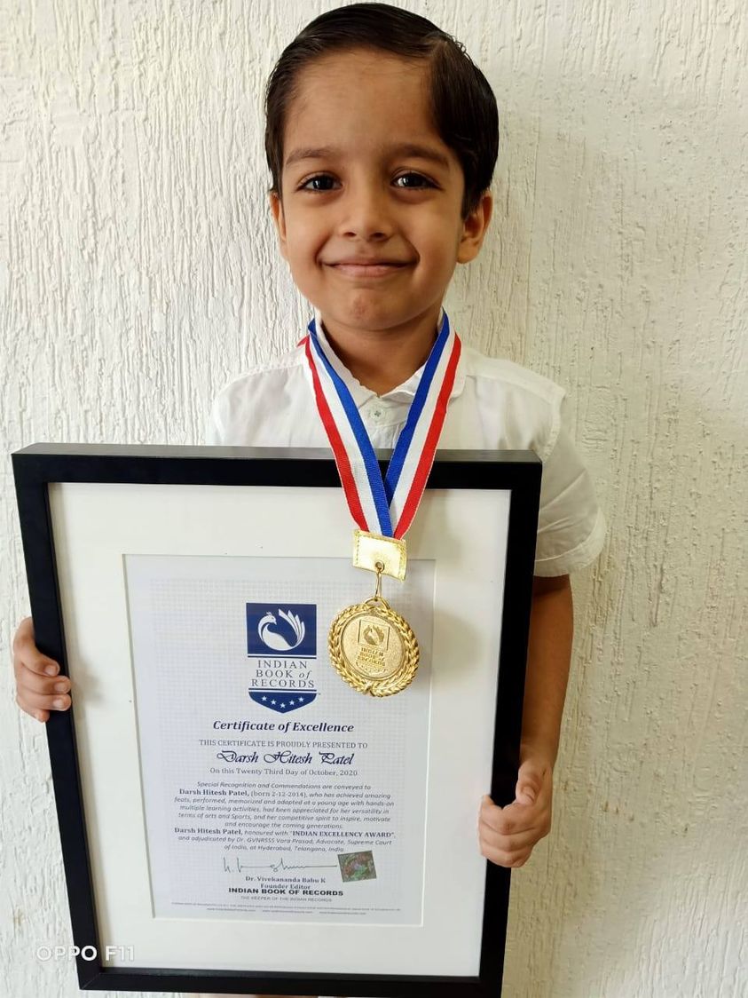 Darsh Hitesh Patel - Certificate of Excellence